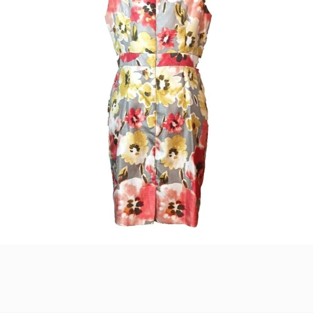 Kim Rogers Sheath Dress Womens Size 16 Floral With Rosette Detail